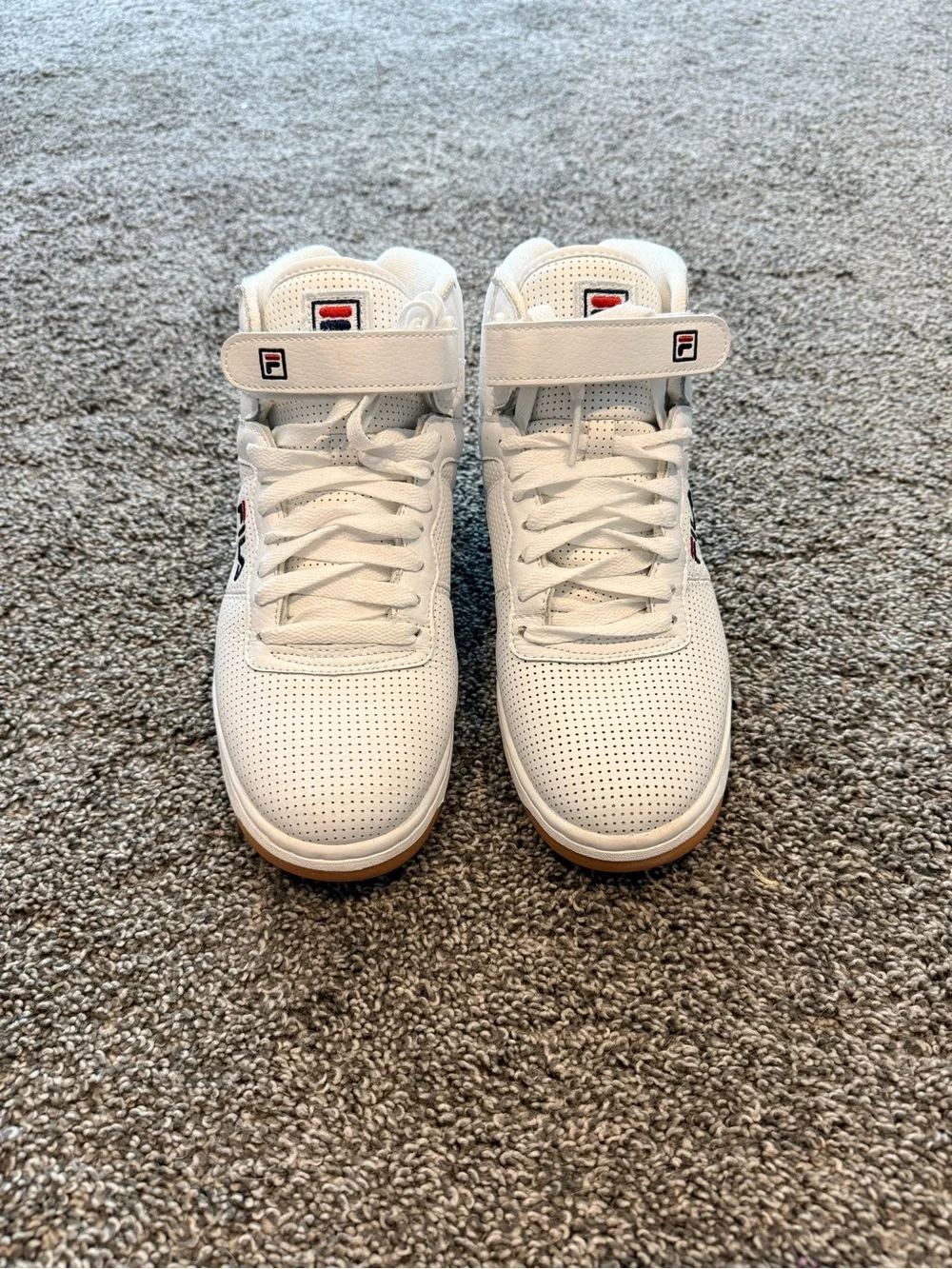 Size 8.5M/10W - Fila F-13 Perf White High-Top Classic Sneakers - IVF80148-150